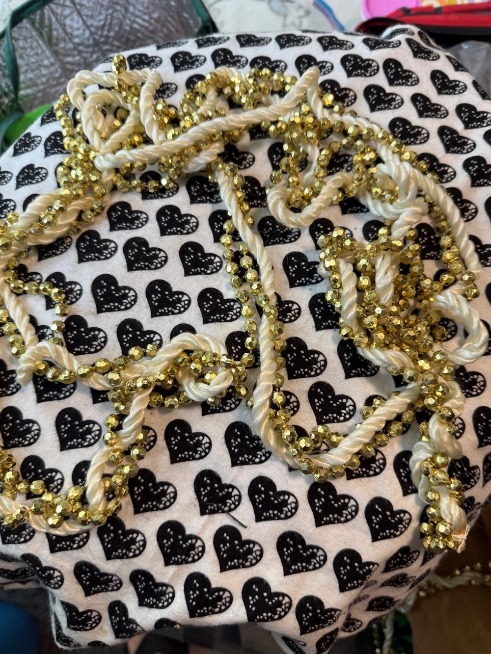 braided bead and twisted rope Christmas garland